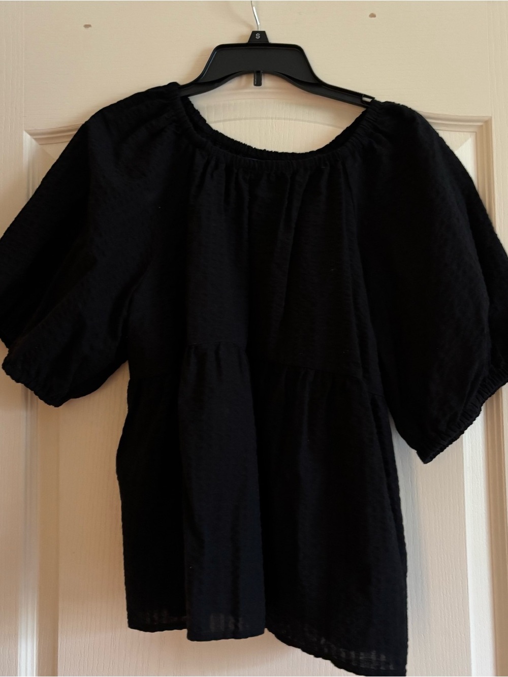 Old Navy Black Short Sleeve Peasant Tunic